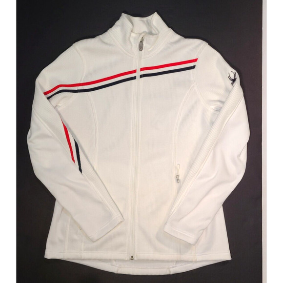SPYDER Vintage Mid Weight Stryke Ski Snowboard Jacket White Women's Size Large - Picture 1 of 13